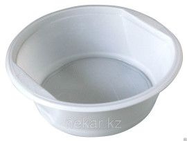 Пластиковая белая 3х секционная тарелка диаметр 205мм