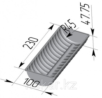 Форма для хлеба «Волнистая»  (230 х 100 х 48 мм)