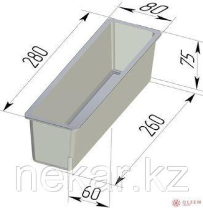 Форма для хлеба Тостерная (280 х 80 х 75 мм)