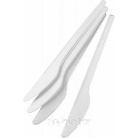 Пластиковый белый столовый нож 160мм