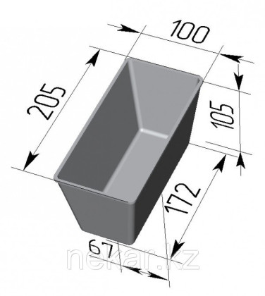 Форма для хлеба №10-3 (205х100х105мм)