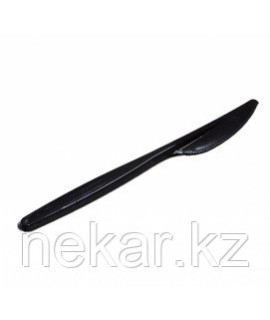Пластиковый черный столовый нож 180мм