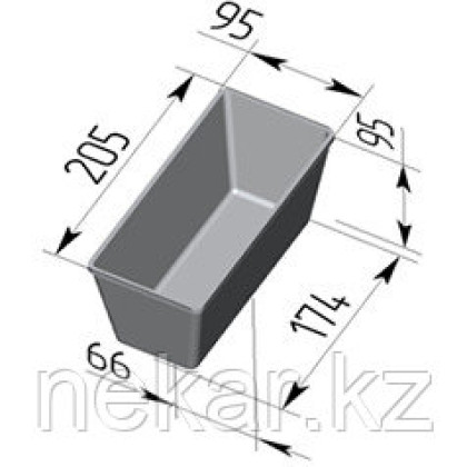 Форма для хлеба №10-2 (205х95х95мм)