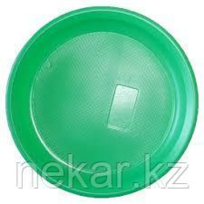 Пластиковая зеленая тарелка диаметр 165мм