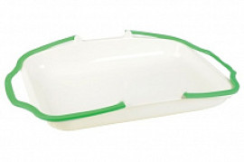 Корзина для выкладки продукции пластиковая (белый/зеленый) 400х300х60
