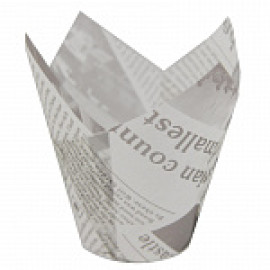 Форма бумажная тюльпан для выпечки (50*80 мм) Газета белая 200 шт/уп
