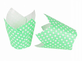 Форма бумажная тюльпан для выпечки (50*60 мм) Зеленый 200 шт/уп