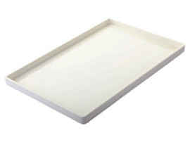 Поднос для выкладки продукции пластиковый прямоугольный, белый рис, 345*210*20