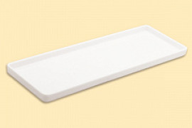 Поднос для выкладки продукции пластиковый прямоугольный, белый, 335х130х10