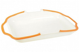 Корзина для выкладки продукции пластиковая (белый/оранжевый) 400х300х60
