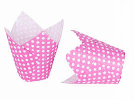 Форма бумажная тюльпан для выпечки (50*60 мм) Розовый 200 шт/уп