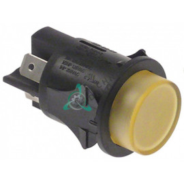 Кнопка желтая монтаж ø 25 мм (2NO 250 В 16 А) с подсветкой